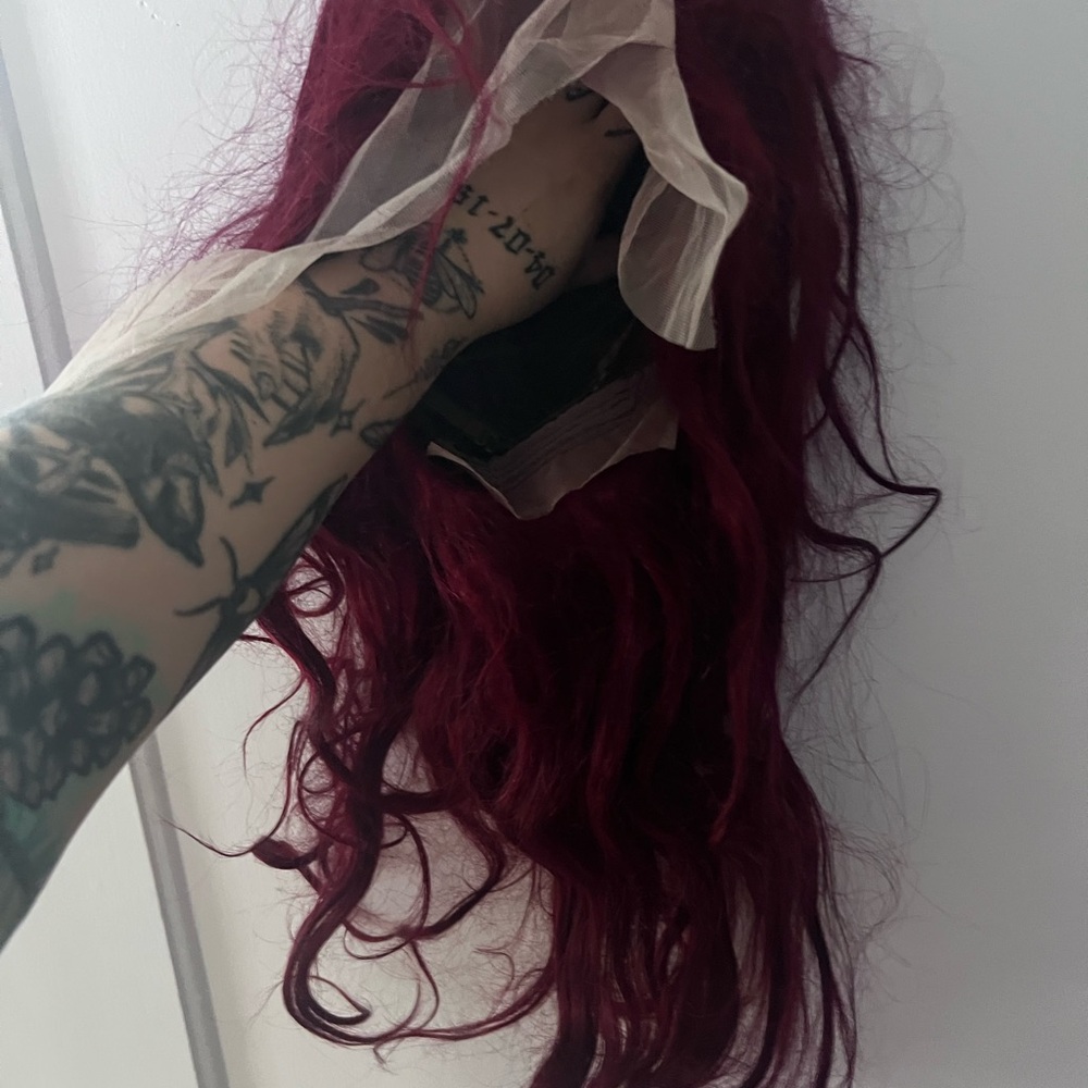 Vibrant Red Human Hair Wig